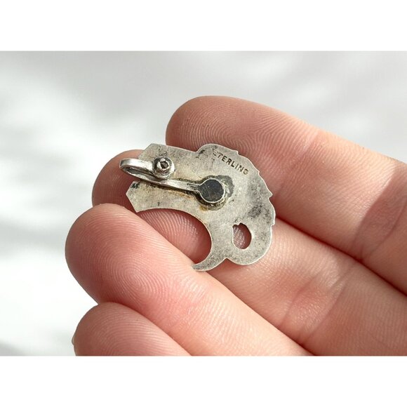 Antiqued Leaf Foliage Shaped Teeny Sterling Silver 925 Vintage Pendant | Charm - Picture 9 of 10